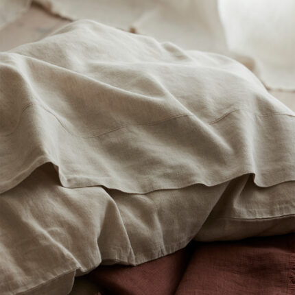 Maqoljln Oatmeal 100% Linen Flat Sheet