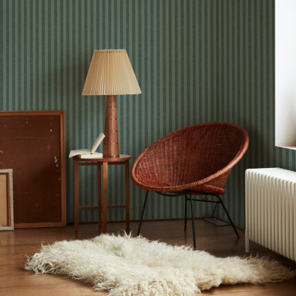 Maqoljln Pine Green Pembroke Stripe Wallpaper