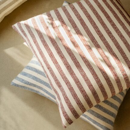 Maqoljln Rust Red Pembroke Stripe Wool Cushion Cover