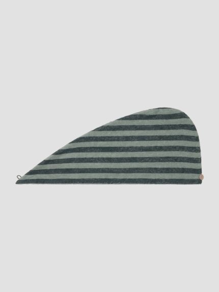 Maqoljln Pine Green Pembroke Stripe Cotton Hair Wrap
