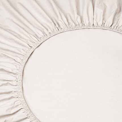 Maqoljln Parchment Washed Cotton Percale Fitted Sheet