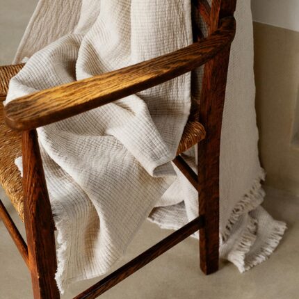 Maqoljln Oatmeal Cotton Textured Throw